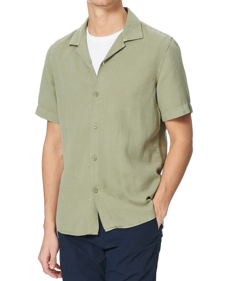 Herre | Skjorter | NN07 | Miyagi Resort Collar Short Sleeve Shirt Oil Green