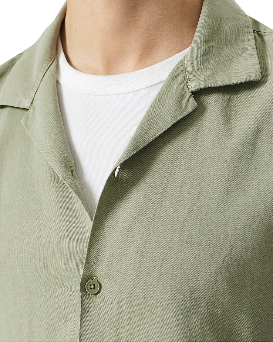 Herre | Skjorter | NN07 | Miyagi Resort Collar Short Sleeve Shirt Oil Green