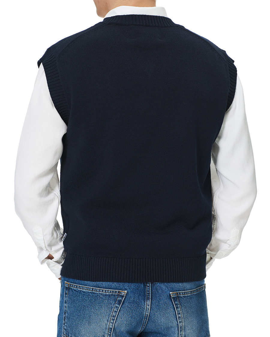 Herre | Gensere | NN07 | Cotton Knitted V-Neck Vest Navy