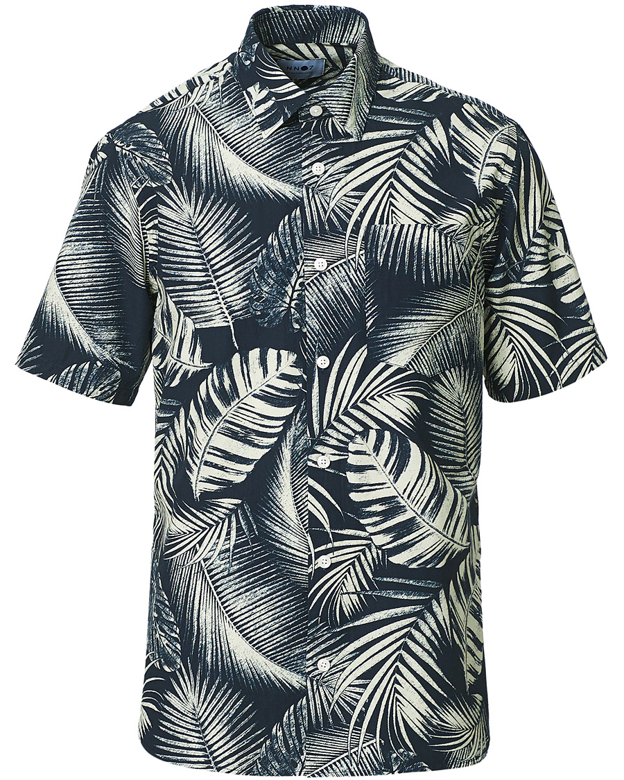 Herre | Skjorter | NN07 | Errico Printed Short Sleeve Shirt Blue