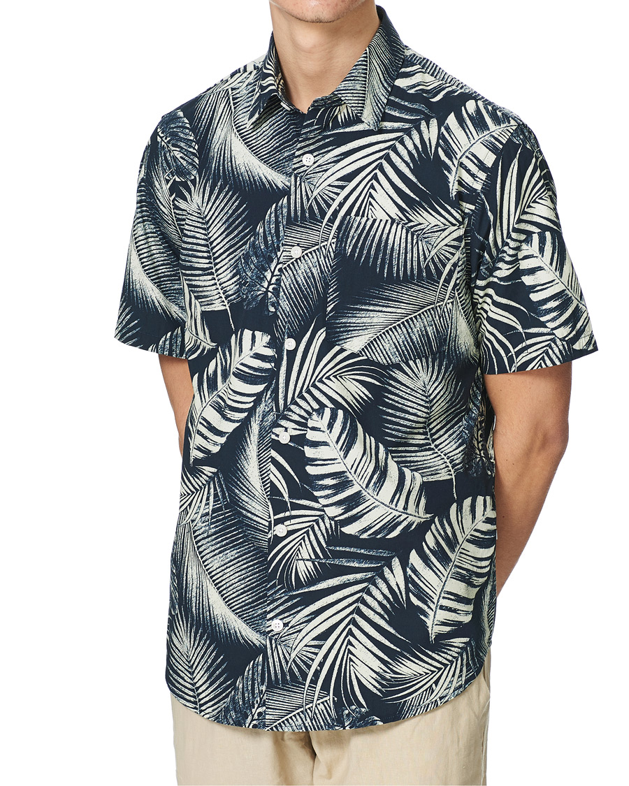 Herre | Skjorter | NN07 | Errico Printed Short Sleeve Shirt Blue