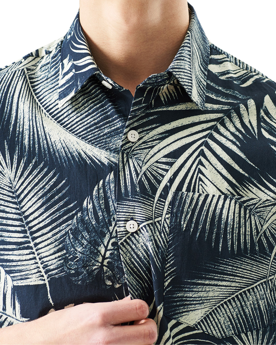 Herre | Skjorter | NN07 | Errico Printed Short Sleeve Shirt Blue