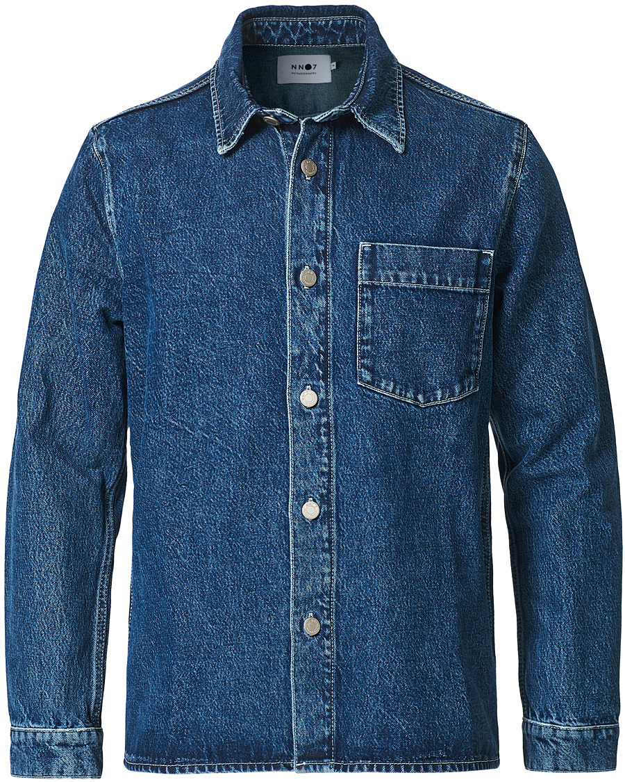 Herre | Skjorter | NN07 | Peter Denim Overshirt Dark Blue