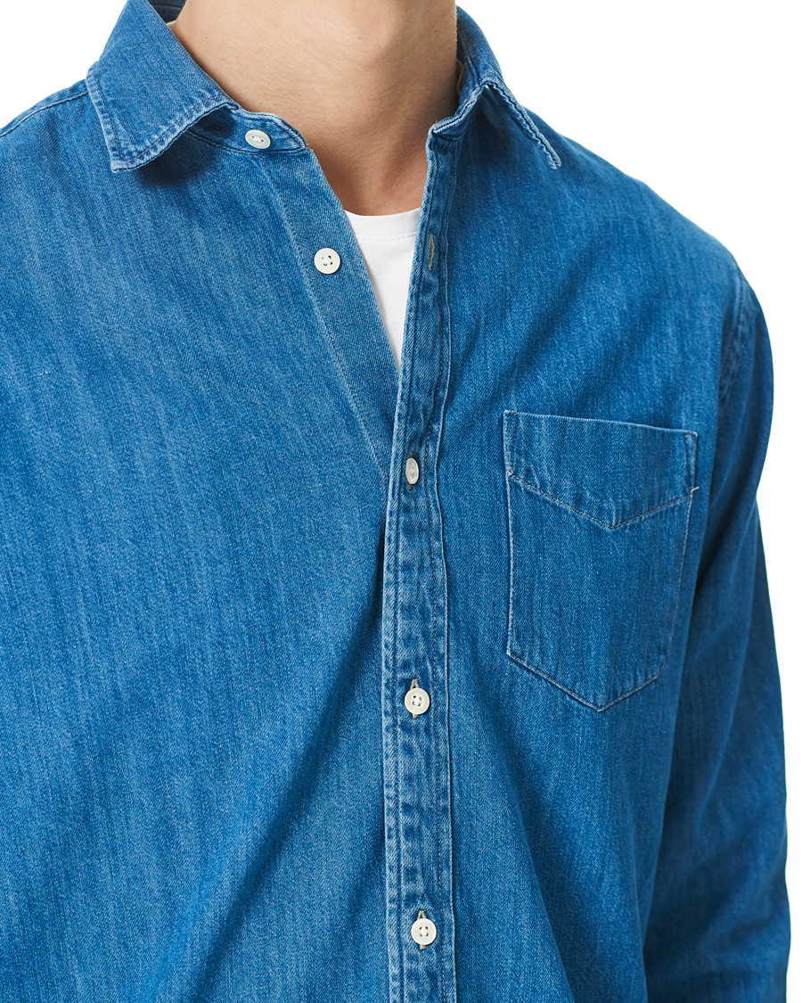 Herre | Skjorter | NN07 | Errico Pocket Denim Shirt Dark Blue