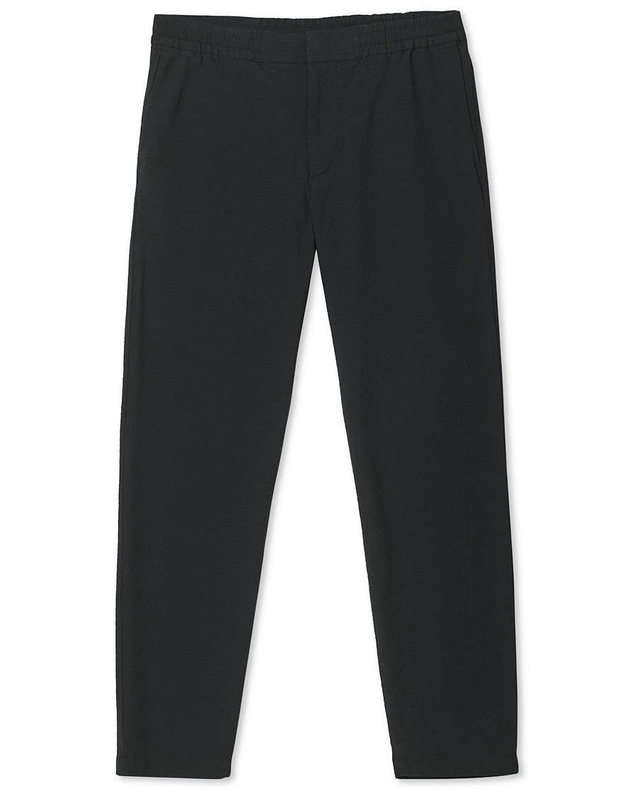 Herre | Bukser | NN07 | Foss Seersucker Drawstring Pants Black