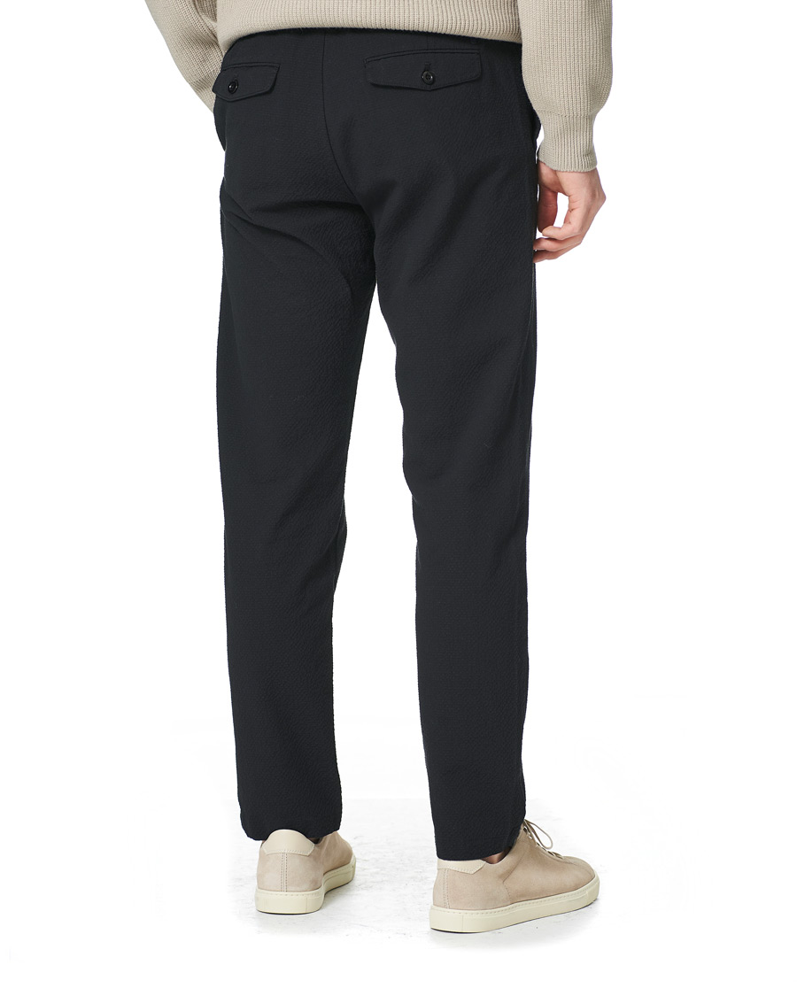 Herre | Bukser | NN07 | Foss Seersucker Drawstring Pants Black