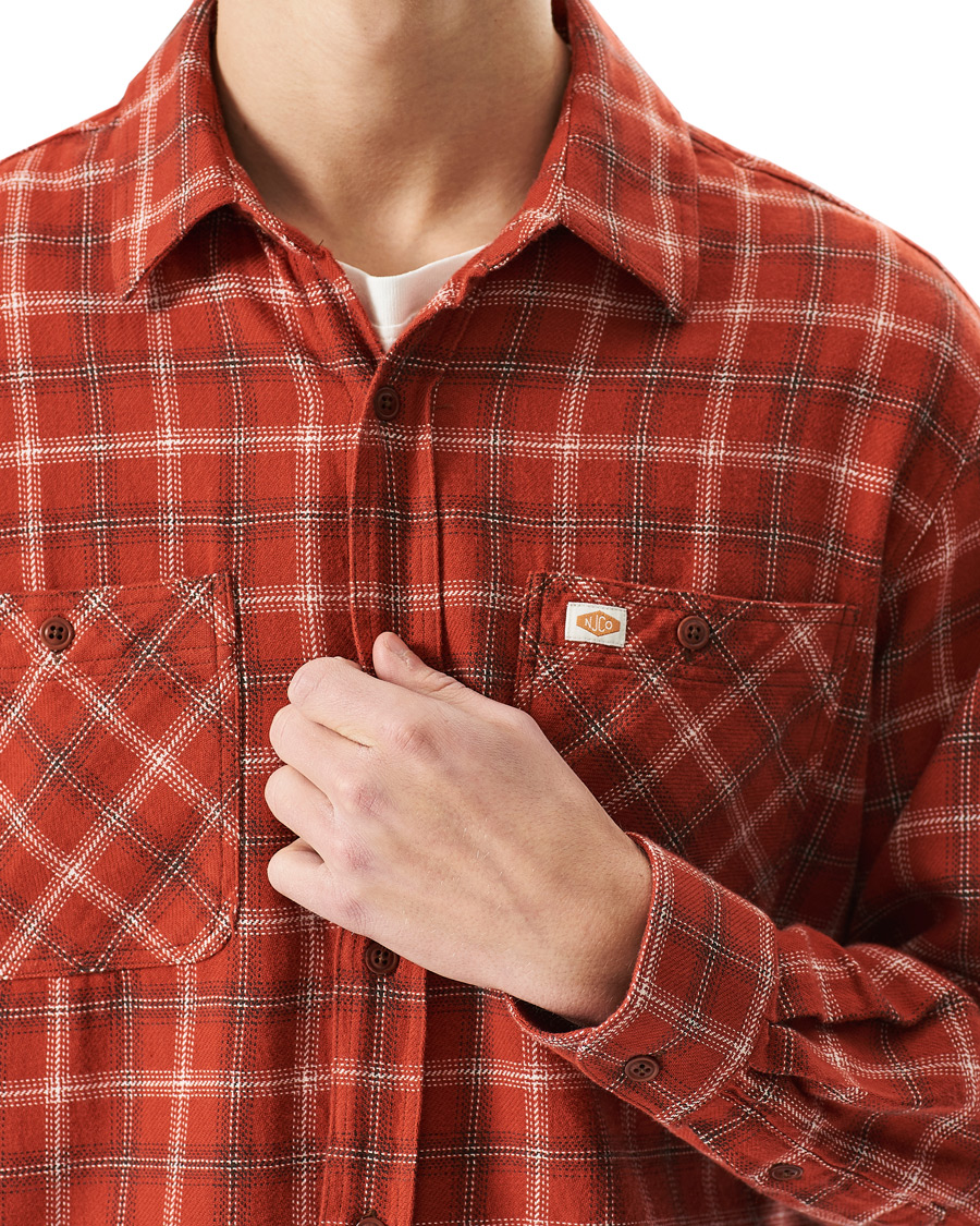 Herre | Skjorter | Nudie Jeans | Filip Lumber Light Flannel Shirt Poppy Red