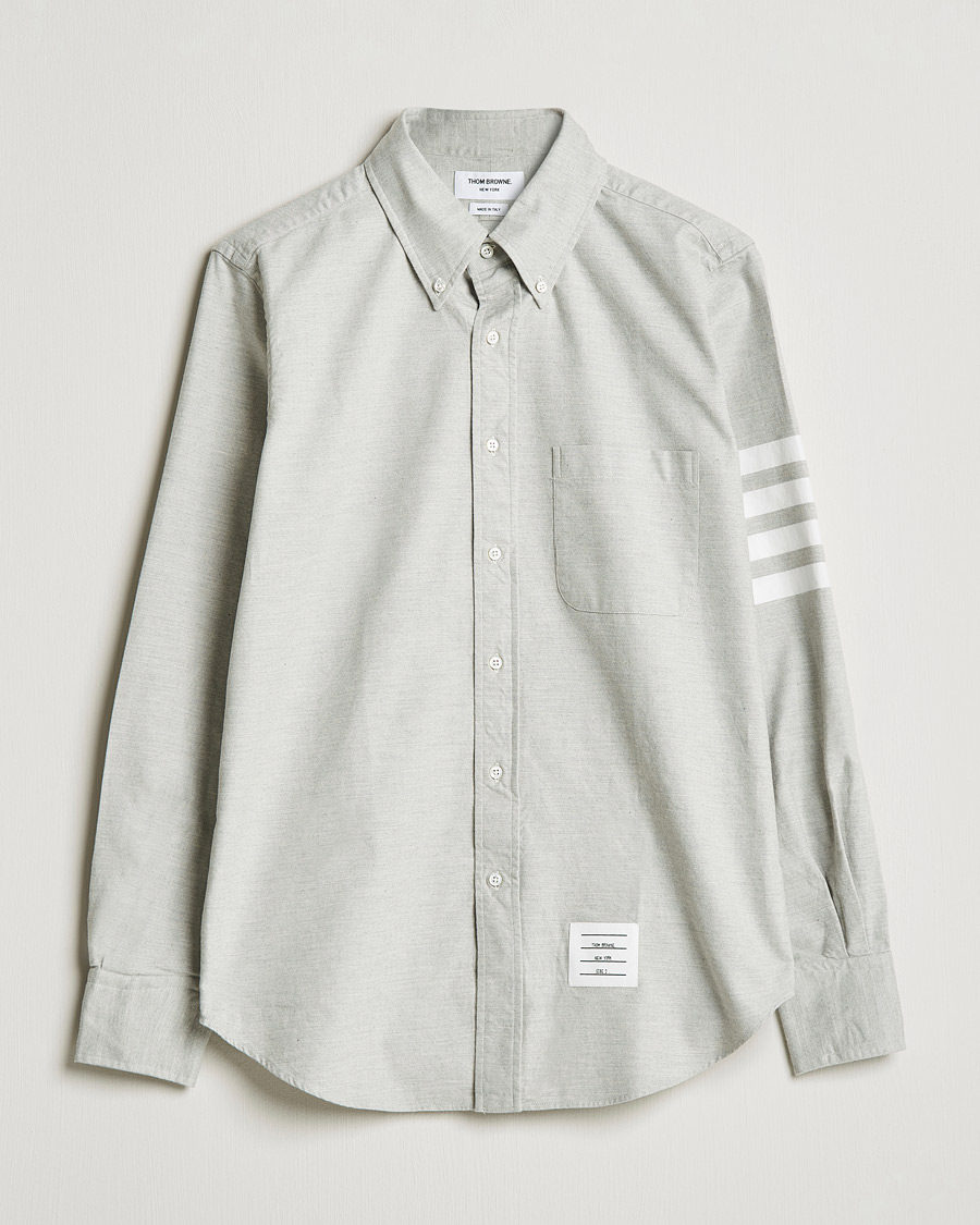 Herre | Skjorter | Thom Browne | 4 Bar Flannel Shirt Light Grey