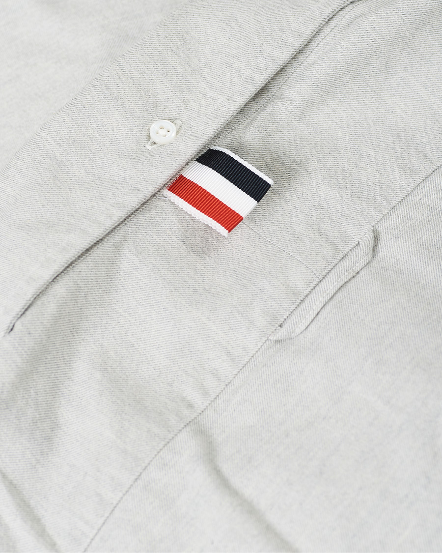 Herre | Skjorter | Thom Browne | 4 Bar Flannel Shirt Light Grey
