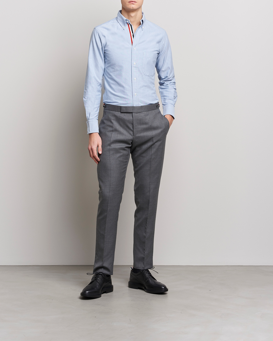 Herre | Skjorter | Thom Browne | Grosgrain Placket Oxford Shirt Light Blue