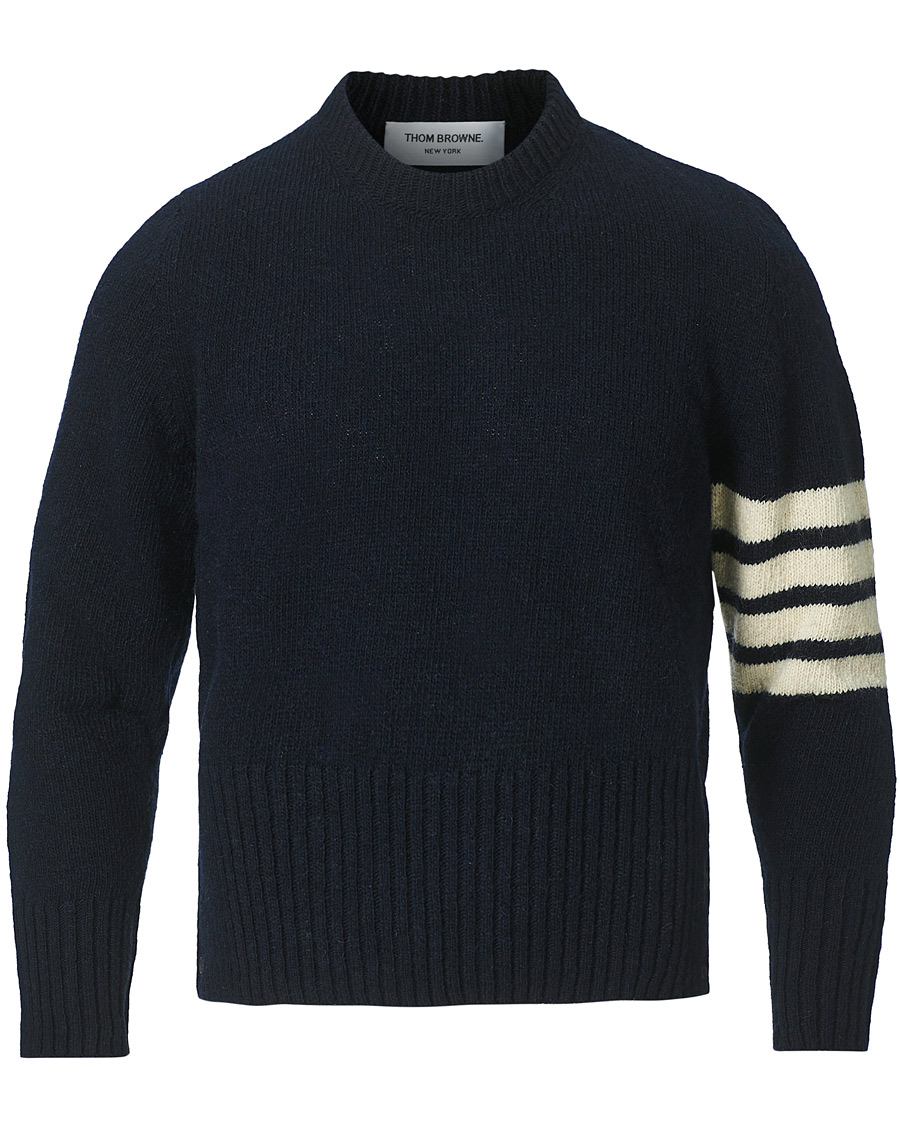Herre | Gensere | Thom Browne | 4 Bar Mohair Crew Neck Sweater Navy