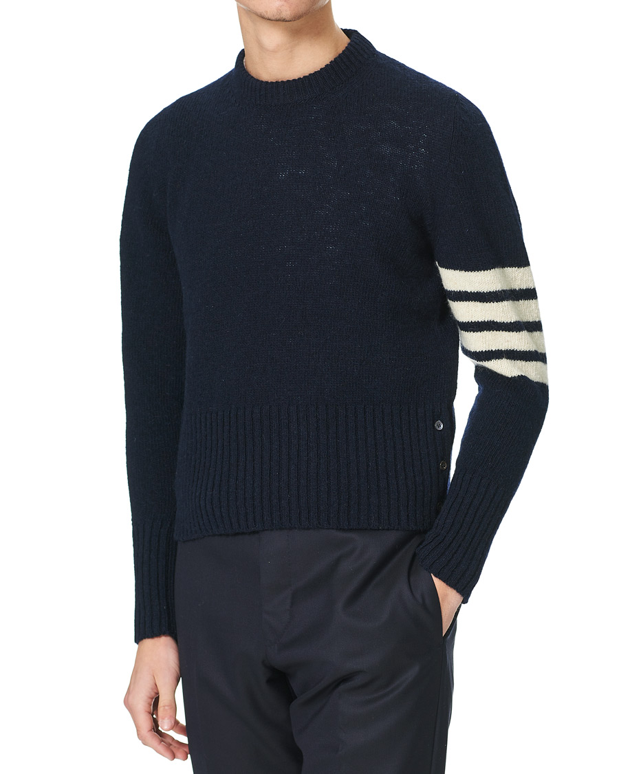 Herre | Gensere | Thom Browne | 4 Bar Mohair Crew Neck Sweater Navy