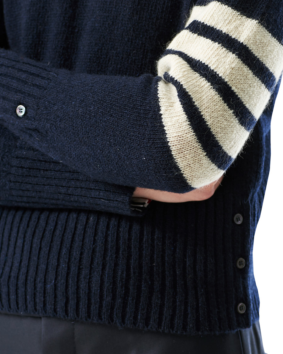Herre | Gensere | Thom Browne | 4 Bar Mohair Crew Neck Sweater Navy