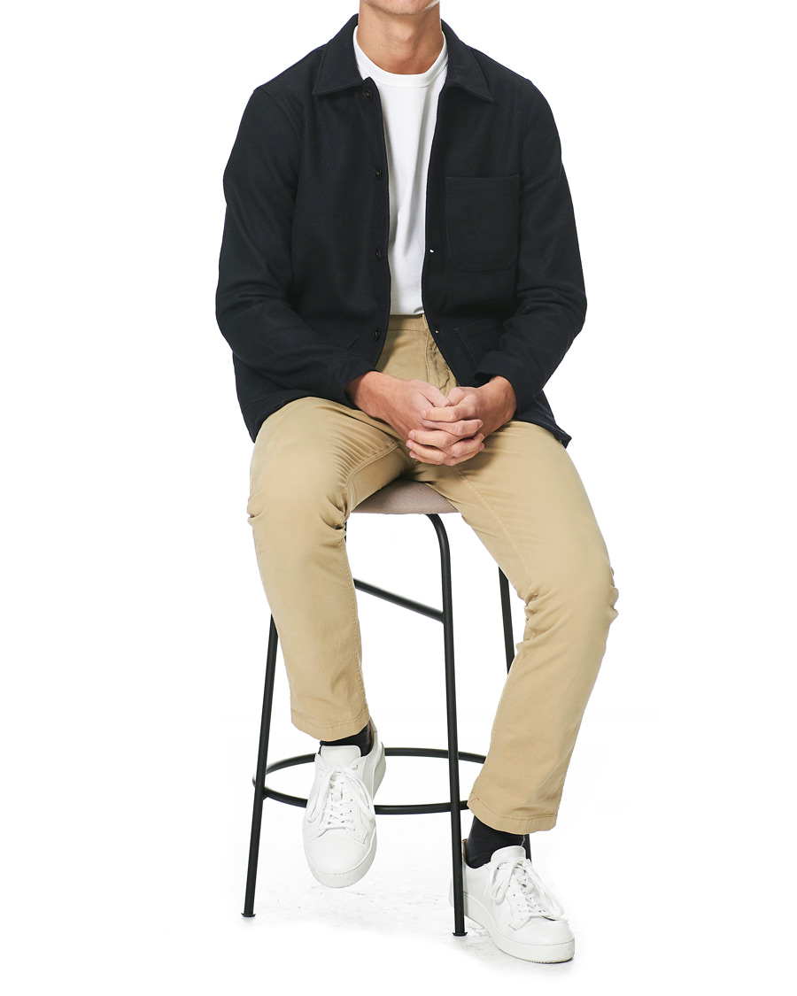 Herre | Skjorter | A Day's March | Original Wool Overshirt Navy
