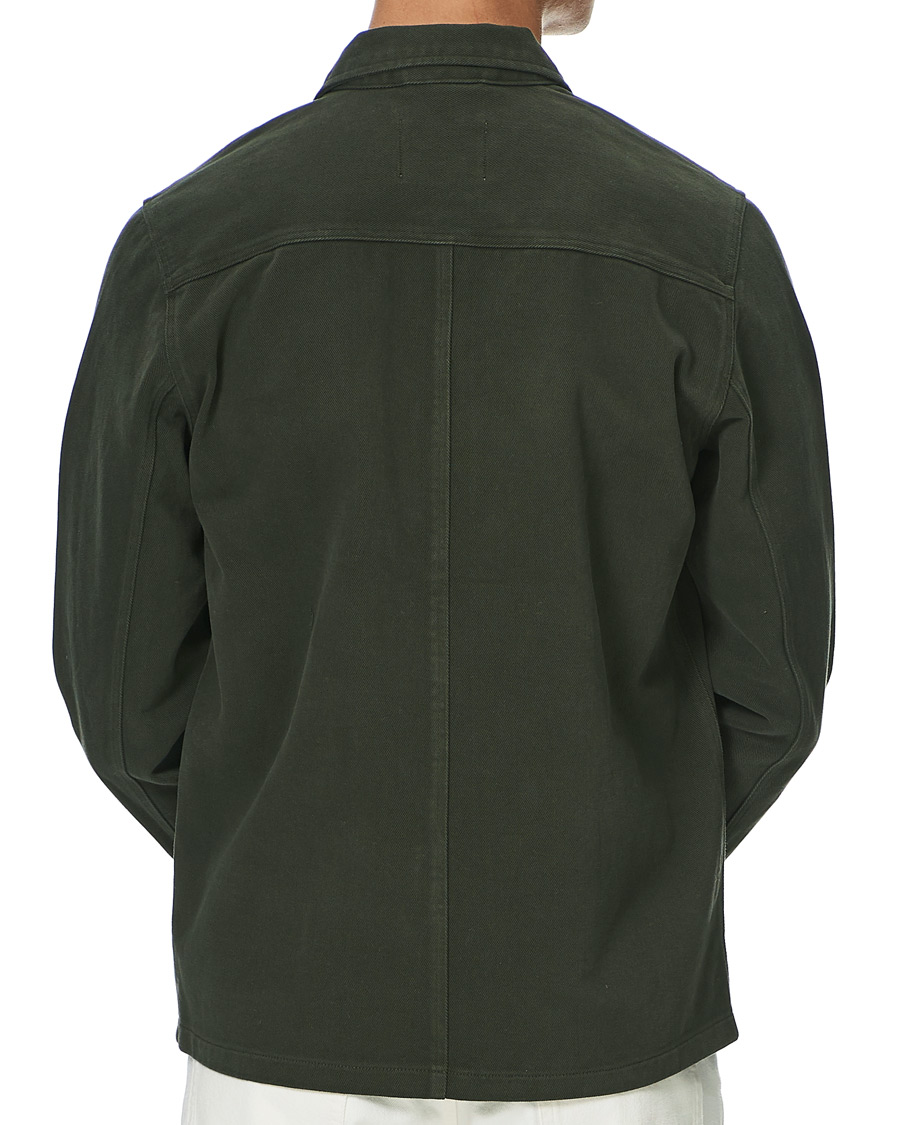 Herre | Skjorter | A Day's March | Sturdy Twill Patch Pocket Overshirt Forest