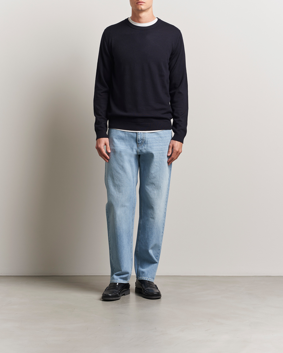 Herre | Gensere | A Day's March | Álagon Merino Crew Navy