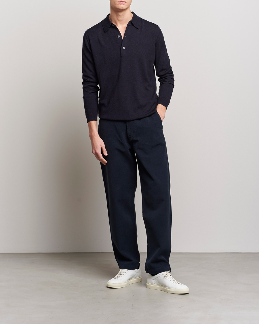 Herre | Business & Beyond | A Day's March | Ambroz Merino Polo Navy