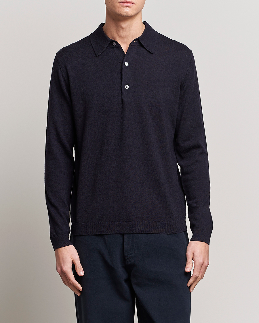 Herre | Strikkede pikéer | A Day's March | Ambroz Merino Polo Navy