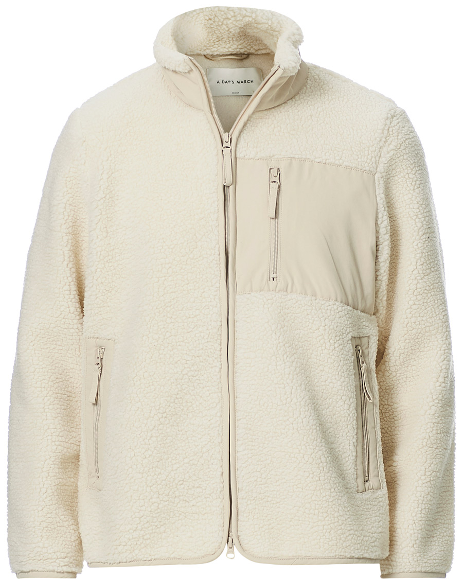 Herre | Gensere | A Day's March | Granån Recycled Fleece Jacket Off White
