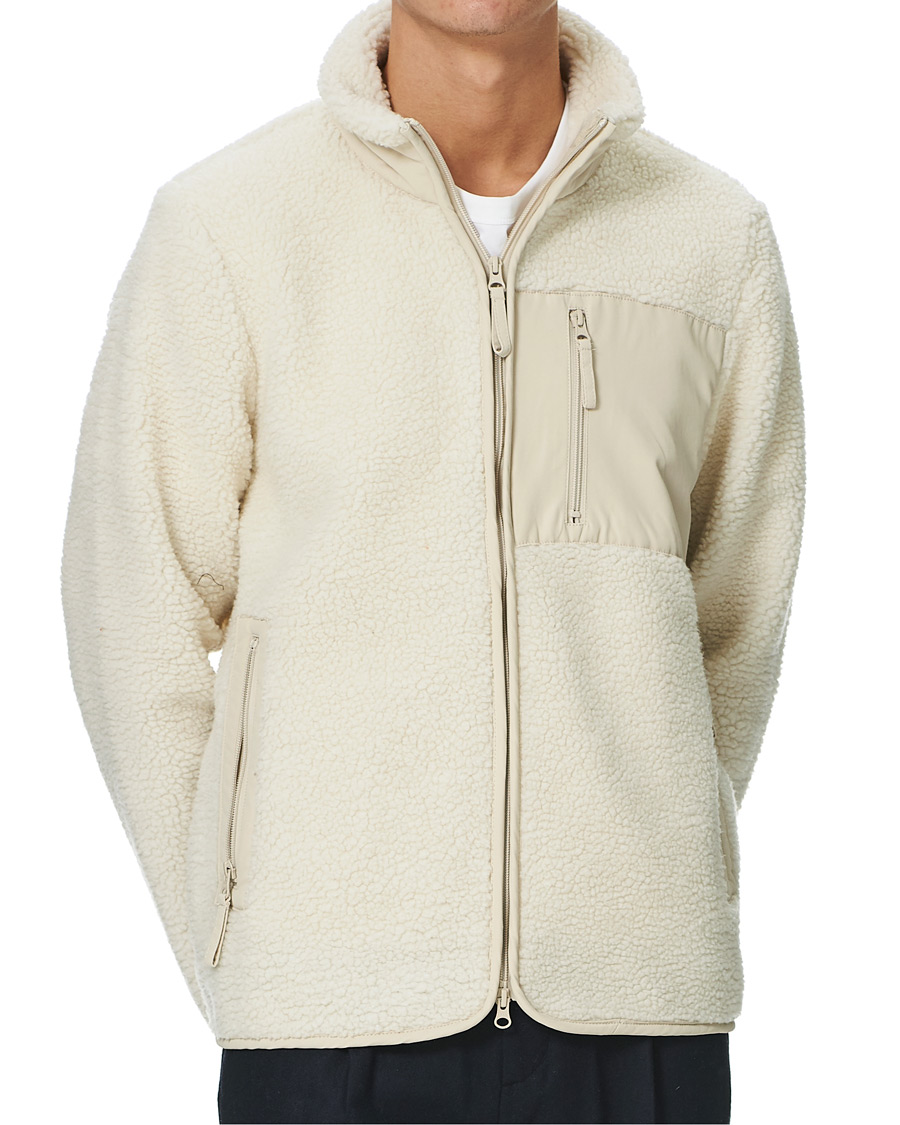 Herre | Gensere | A Day's March | Granån Recycled Fleece Jacket Off White