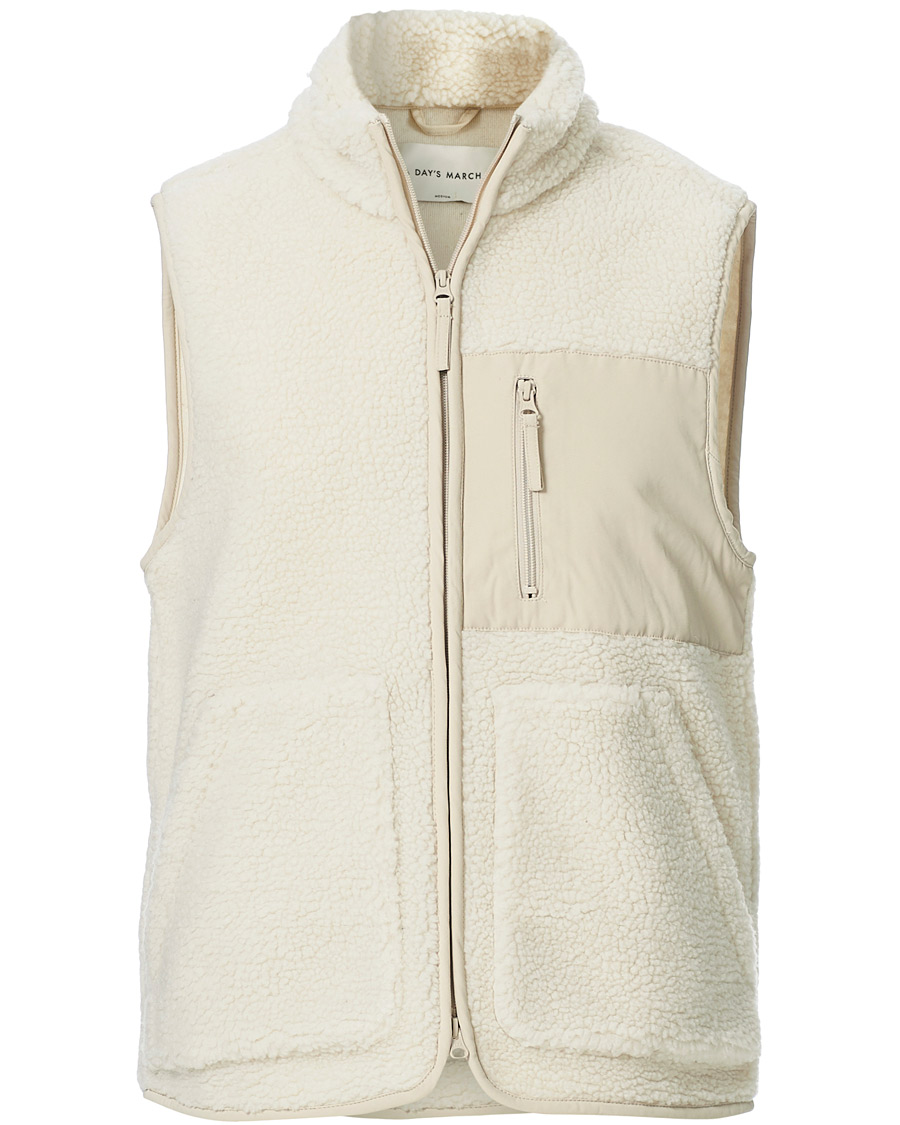 Herre | Gensere | A Day's March | Arvån Recycled Fleece Vest Off White