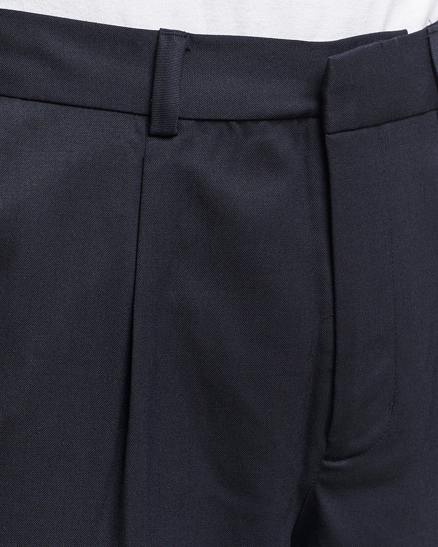 Herre | Bukser | A Day's March | Smart Trousers Wool Twill Navy