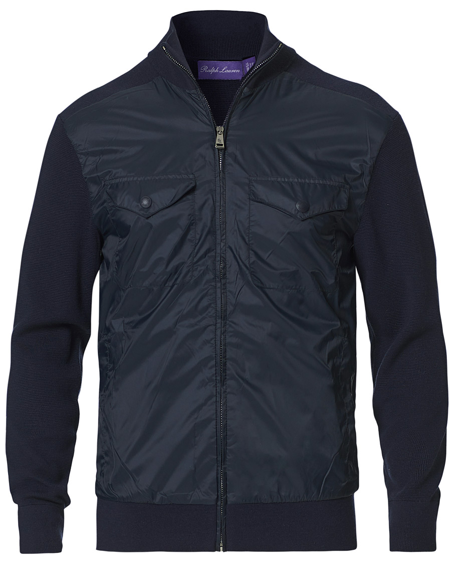 Herre | Gensere | Ralph Lauren Purple Label | Hybrid Zip Sweater Classic Navy