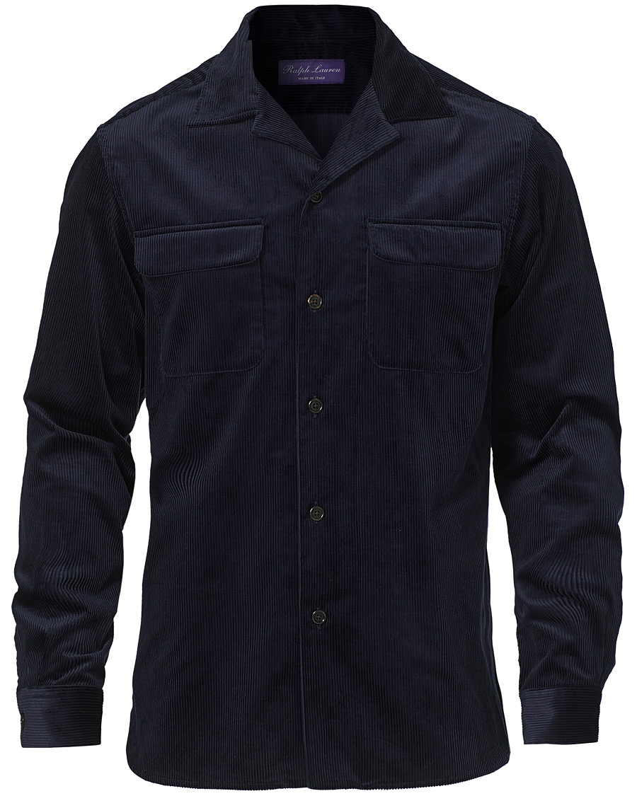Herre | Skjorter | Ralph Lauren Purple Label | Double Pocket Overshirt Classic Navy