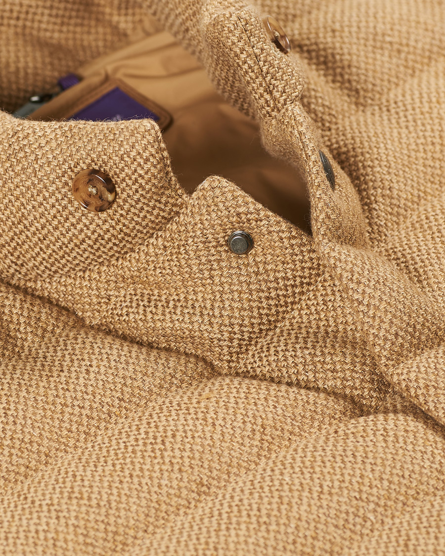 Herre | Jakker | Ralph Lauren Purple Label | Whitwell Wool Tweed Down Vest Classic Camel