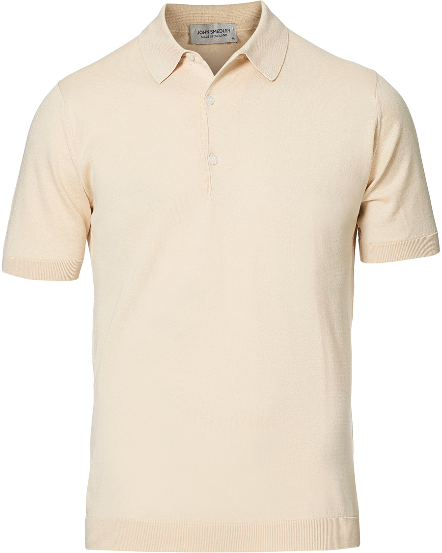 Herre | Pikéer | John Smedley | Adrian Slim Fit Sea Island Polo Ecru