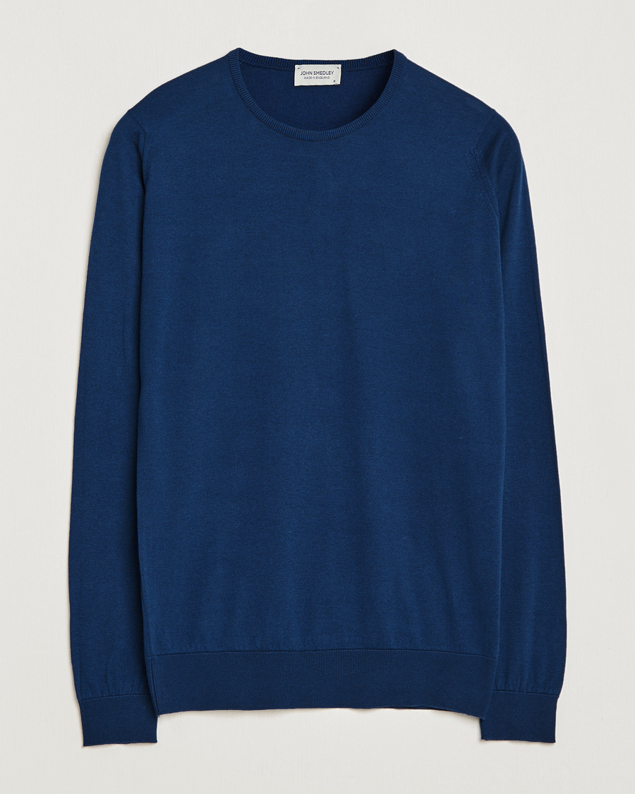 Herre | Gensere | John Smedley | Hatfield Sea Island Crew Neck Indigo