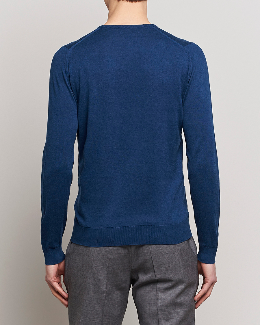 Herre | Gensere | John Smedley | Hatfield Sea Island Crew Neck Indigo