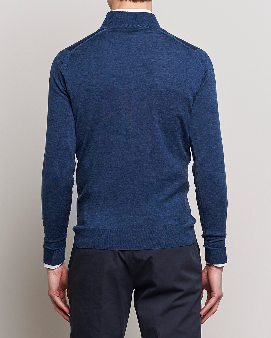 Herre | Gensere | John Smedley | Barrow Extra Fine Merino Half Zip Indigo