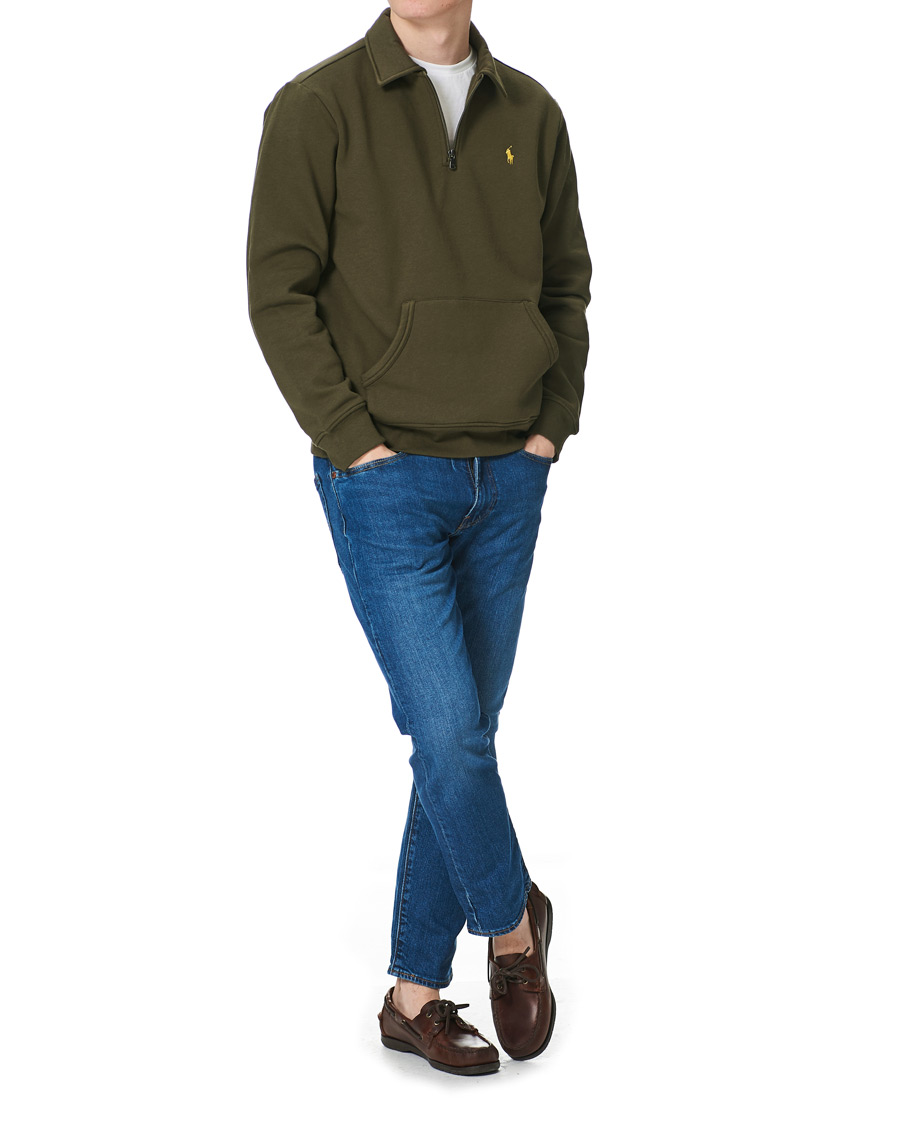 Herre | Gensere | Polo Ralph Lauren | Graphic Fleece Half Zip Sweater Defender Green