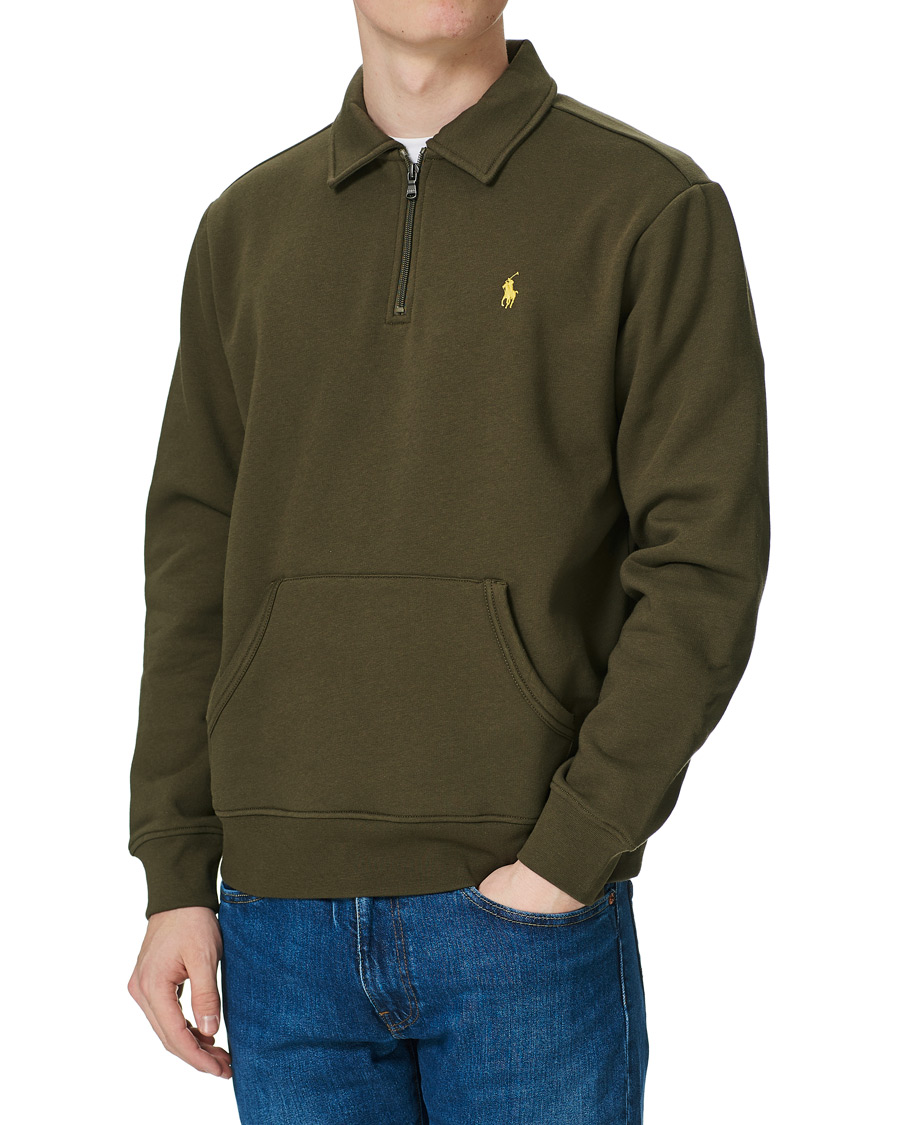Herre | Gensere | Polo Ralph Lauren | Graphic Fleece Half Zip Sweater Defender Green