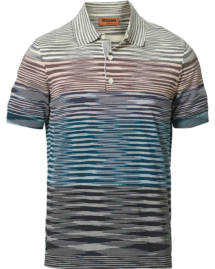 Herre | Pikéer | Missoni | Degradé Knitted Short Sleeve Polo Multicolour
