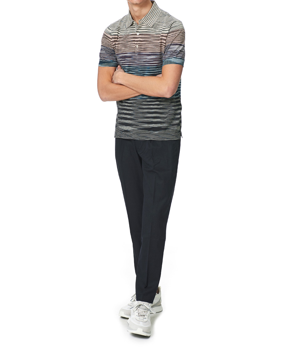Herre | Pikéer | Missoni | Degradé Knitted Short Sleeve Polo Multicolour