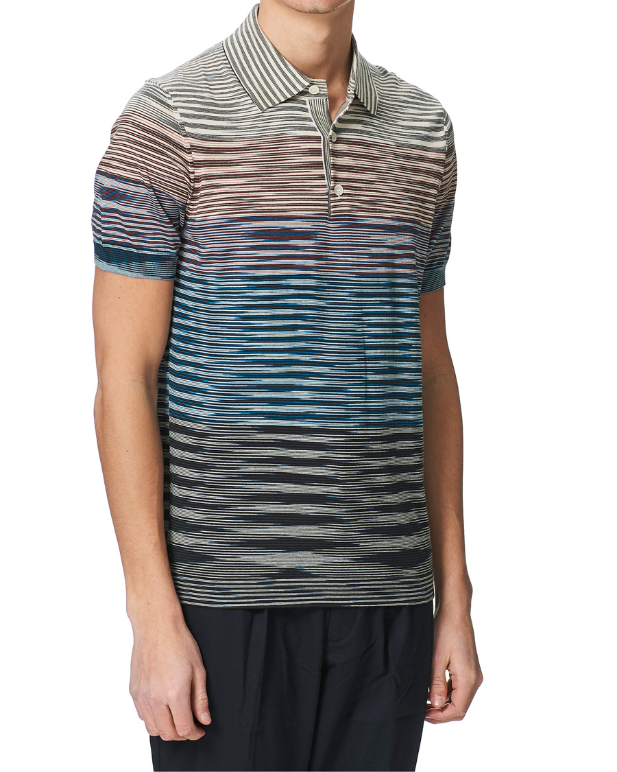 Herre | Pikéer | Missoni | Degradé Knitted Short Sleeve Polo Multicolour