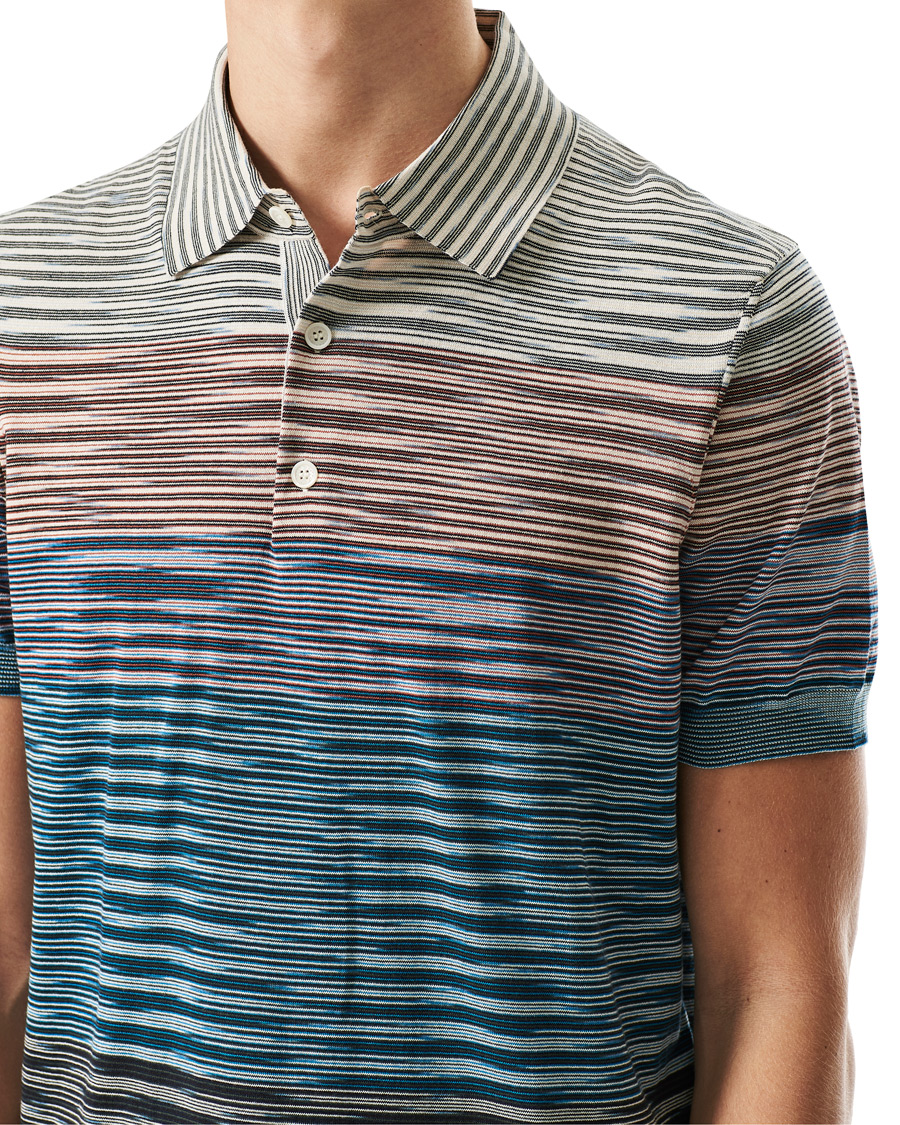 Herre | Pikéer | Missoni | Degradé Knitted Short Sleeve Polo Multicolour
