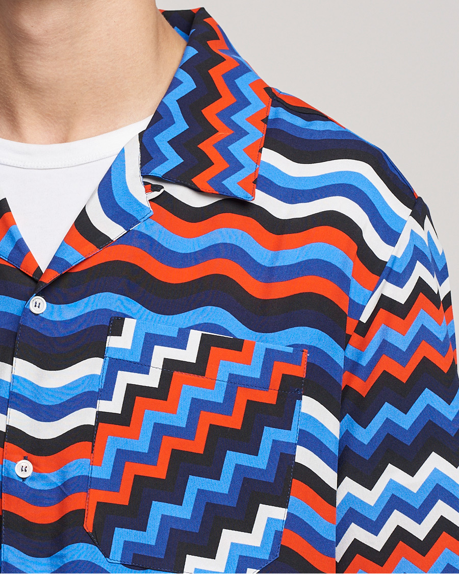 Herre | Skjorter | Missoni | Zig Zag Bowling Shirt Navy/Red