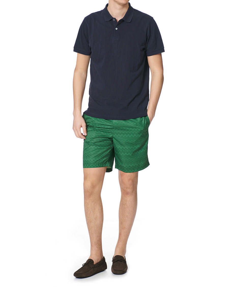 Herre | Badeshorts | Missoni | Tonal Zig Zag Swim Shorts Dark Green