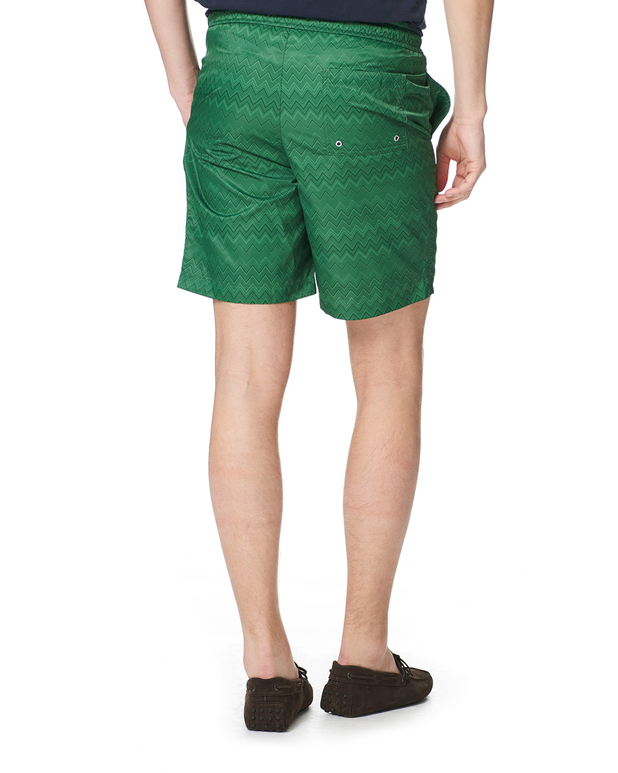 Herre | Badeshorts | Missoni | Tonal Zig Zag Swim Shorts Dark Green