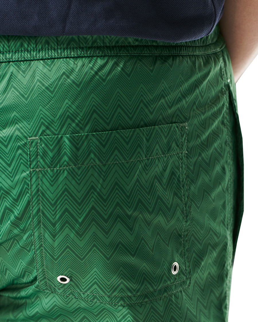 Herre | Badeshorts | Missoni | Tonal Zig Zag Swim Shorts Dark Green