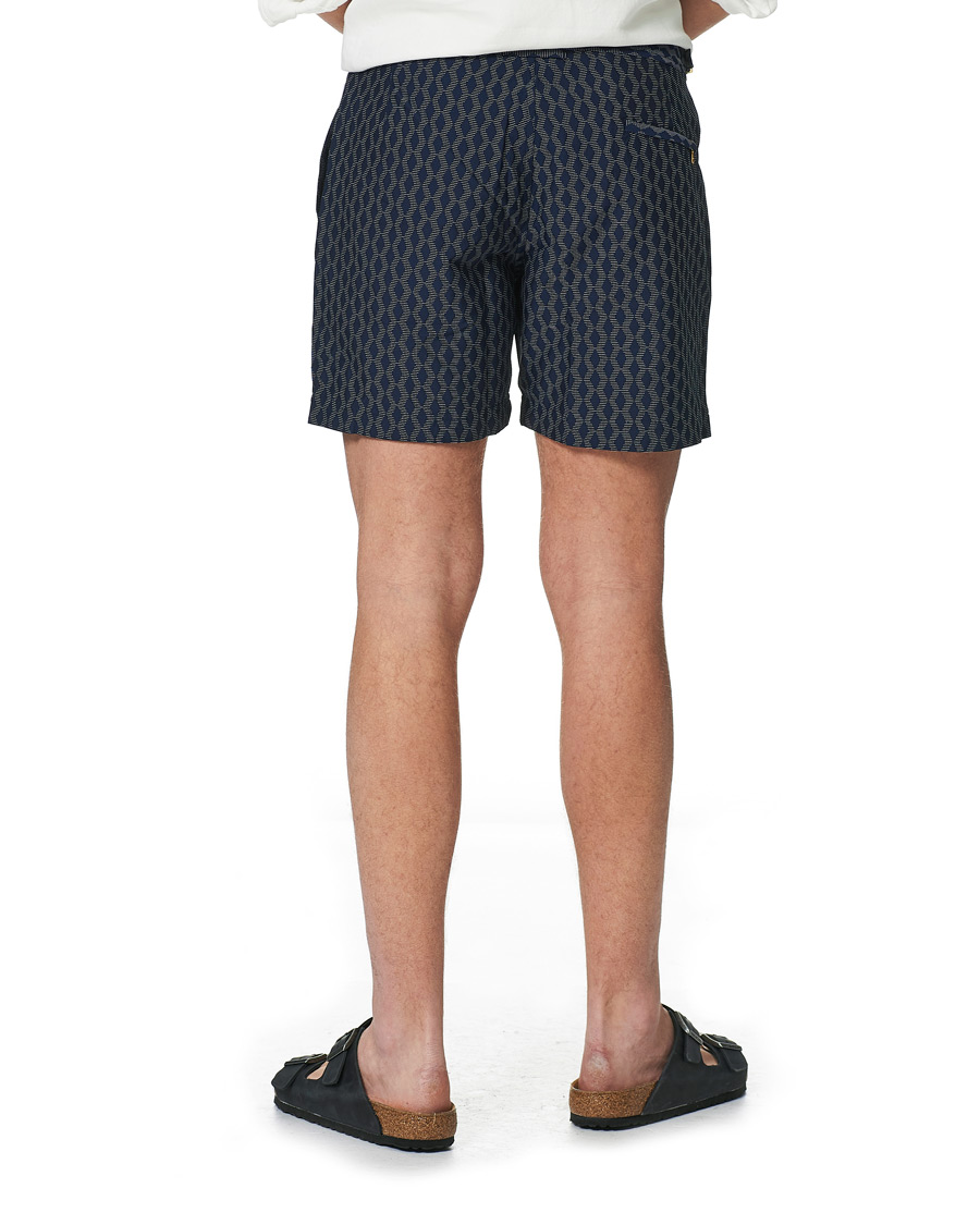 Herre | Badeshorts | Orlebar Brown | Bulldog X Jaquard Weave Swim Shorts Navy/Cloud