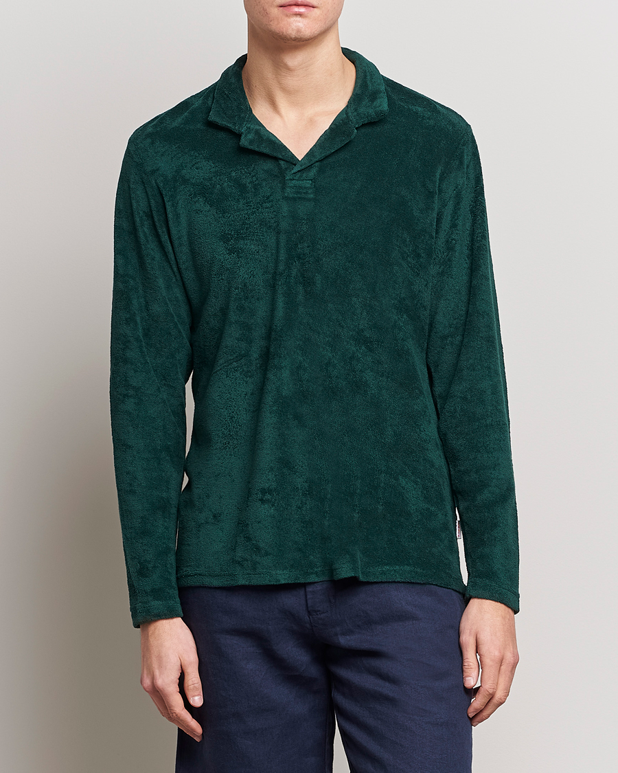 Herre |  | Orlebar Brown | Terry Long Sleeve Polo Racing Green