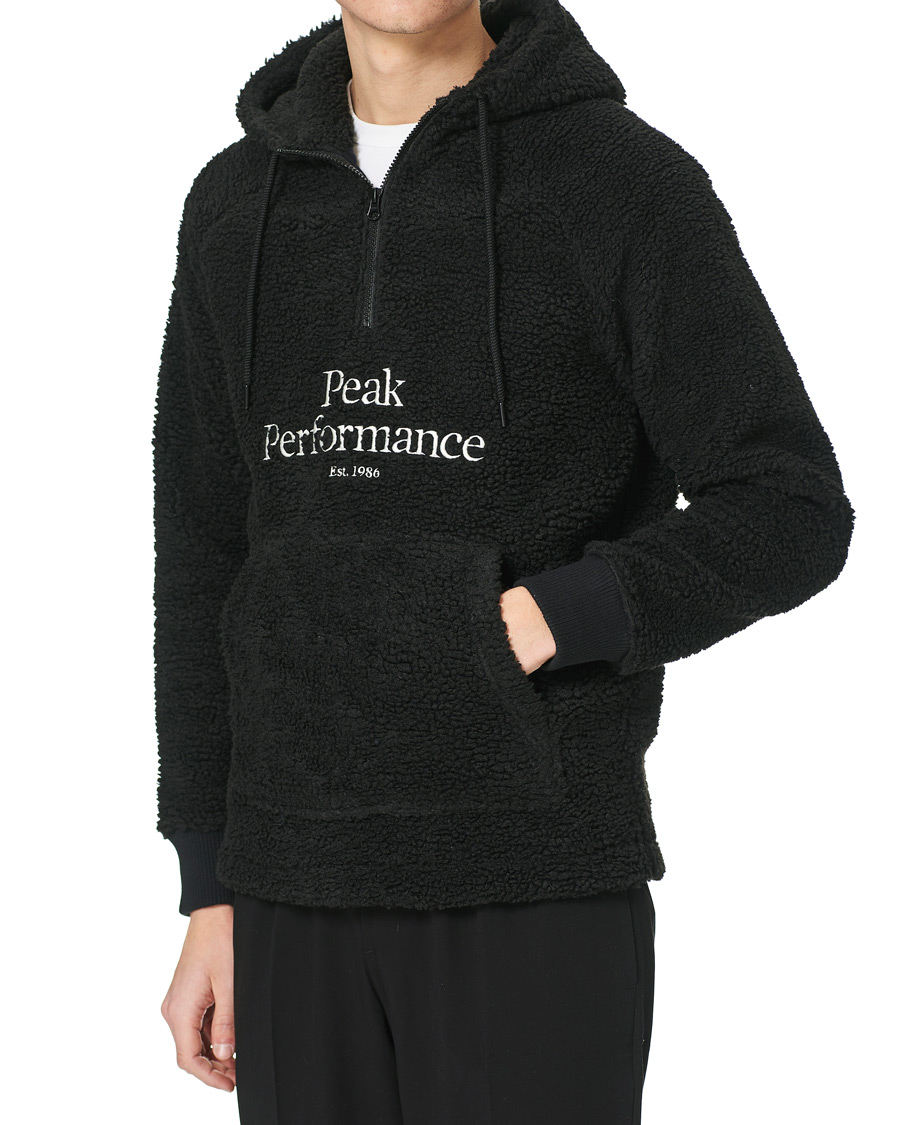 Herre | Gensere | Peak Performance | Pile Fleece Half Zip Hood Black