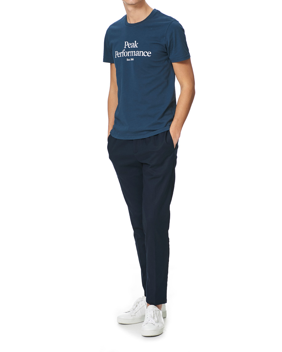 Herre | T-Shirts | Peak Performance | Original Logo Crew Neck Tee Blue Steel