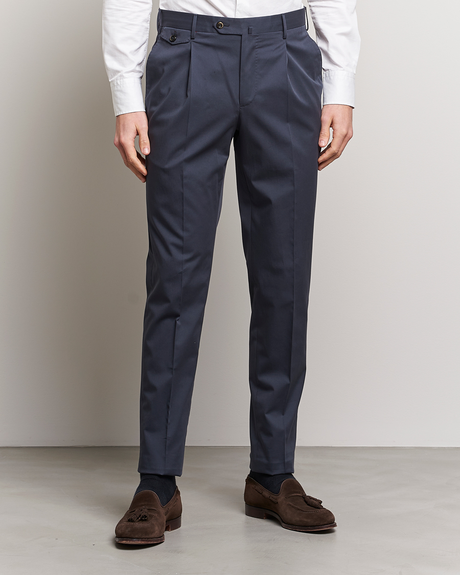 Herre | | PT01 | Gentleman Fit Silkochino Trousers Navy
