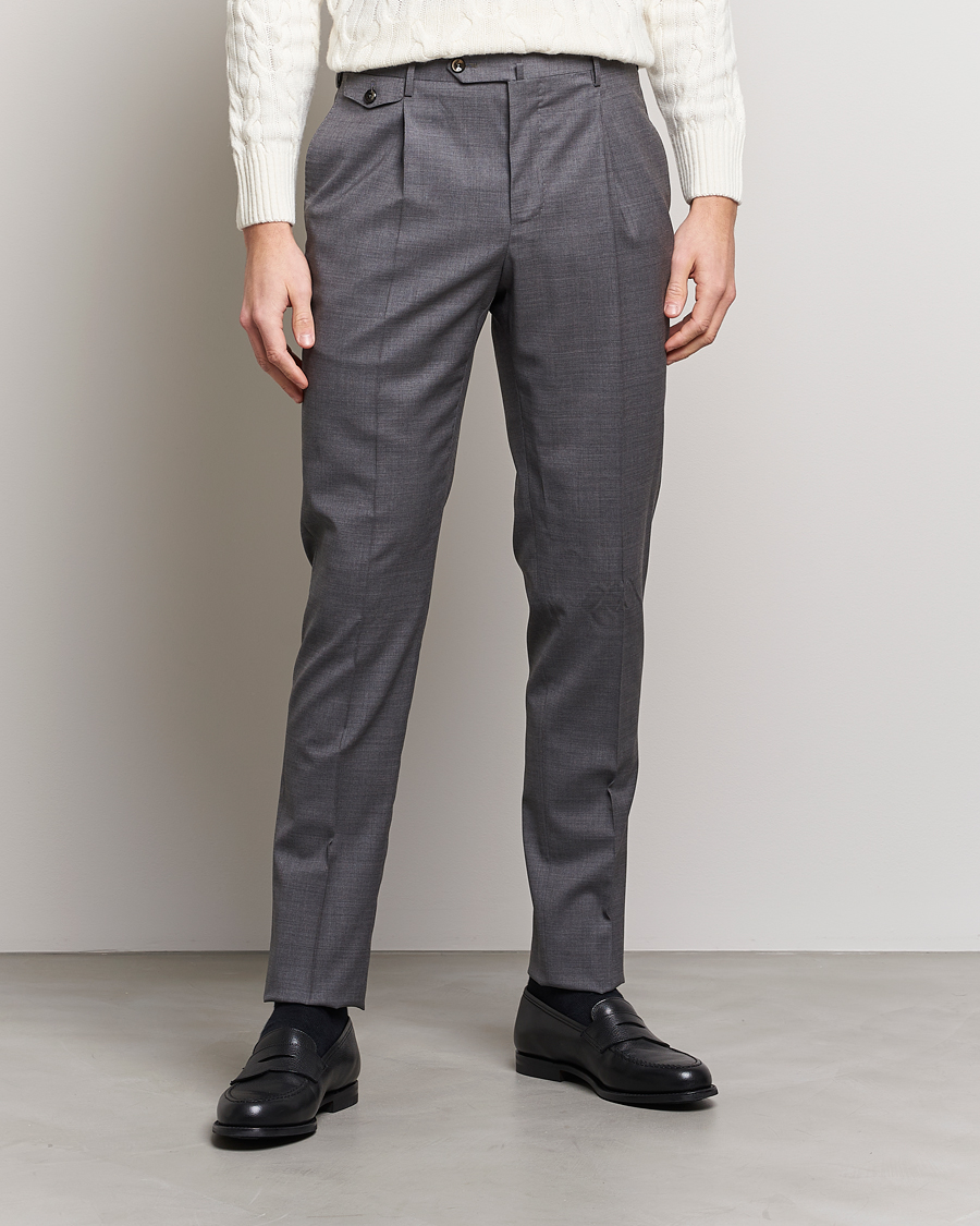 Herre | Penbukser | PT01 | Gentleman Fit Wool Trousers Medium Grey