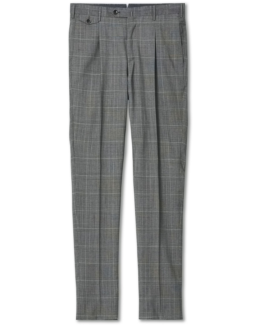 Herre | Bukser | PT01 | Gentleman Fit Wool Check Trousers Light Grey